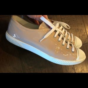 Prada Nude Patent Leather Tennis Shoes 💗